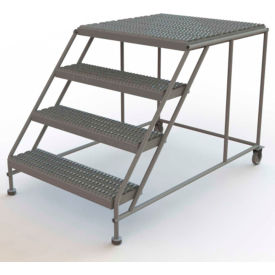 Mobile 4 Step Steel 36"W X 36"L Work Platform Ladder Without Handrails