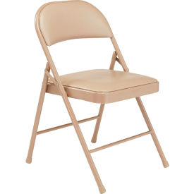 Folding Chair, Vinyl, Beige