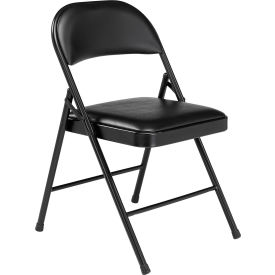 Folding Chair, Vinyl, Black