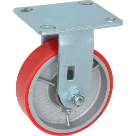 Heavy Duty Rigid Plate Caster 5" Polyurethane Wheel 500 Lb Capacity