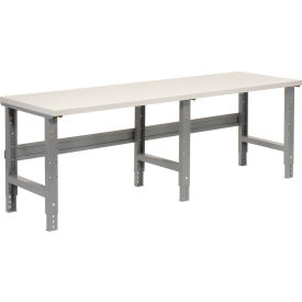 Extra Long Workbench, 96 x 30", Adjustable Height, Laminate Square Edge, Gray