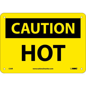 Safety Signs - Caution Hot - Rigid Plastic 7"H X 10"W