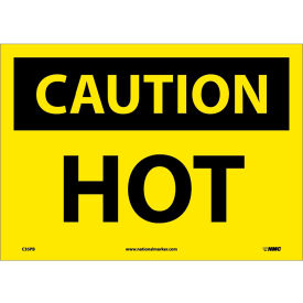 Safety Signs - Caution Hot - Vinyl 10"H X 14"W