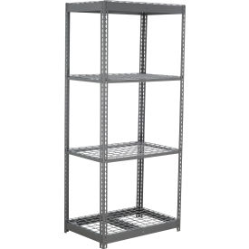 4 Shelf Commercial Duty Boltless Shelving Starter 36"W x 18"D x 60"H Wire Deck