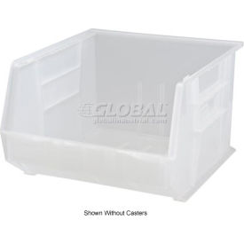 Plastic Mobile Magnum Stacking Bin, 18"L x 16-1/2"W x 11"H, Clear