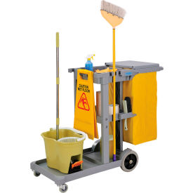 Janitor Cart Gray with 25 Gallon Vinyl Bag