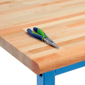 Workbench Top, Maple Butcher Block Safety Edge, 60"Wx36"Dx1-3/4" Thick