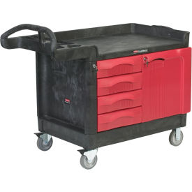 Mobile Workcenter w/4 Drawers, 750 lb Capacity, 49"L x 26"W x 38"H, Black