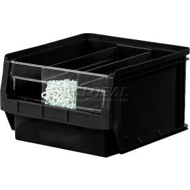 Plastic Stacking Bin, 20"L x 12"W x 12"H, Black