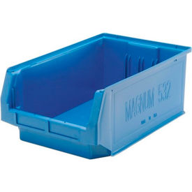 Plastic Magnum Stacking Bin, 20"L x 12"W x 8"H, Blue