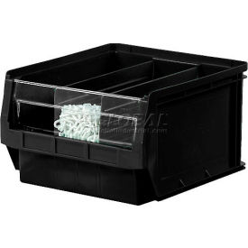 Plastic Magnum Stacking Bin, 20"L x 12"W x 6"H, Black