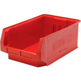 Plastic Magnum Stacking Bin, 20"L x 12"W x 8"H, Red