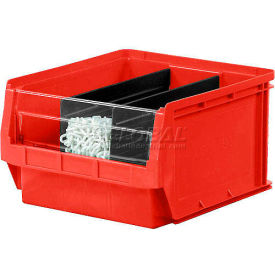 Plastic Magnum Stacking Bin, 20"L x 12"W x 6"H, Red