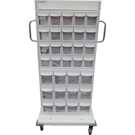 2-Sided Medication Workstation, 32 FO Bins, 20 Clear Bins, Drawer, Shelf