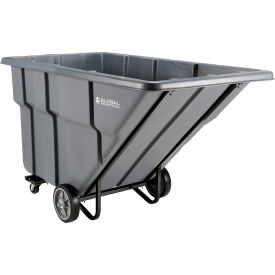 Standard Duty Plastic Tilt Truck, 1.5 Cu. Yd. Cap, 1200 Lbs. Cap, Gray