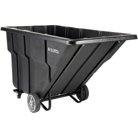 Standard Duty Plastic Tilt Truck, 1.5 Cu. Yd. Cap, 1200 Lbs. Cap, Black