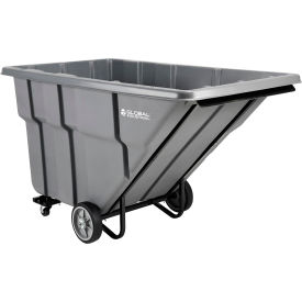 Heavy Duty Plastic Tilt Truck, 1.5 Cu. Yd. Cap, 1600 Lbs. Cap, Gray