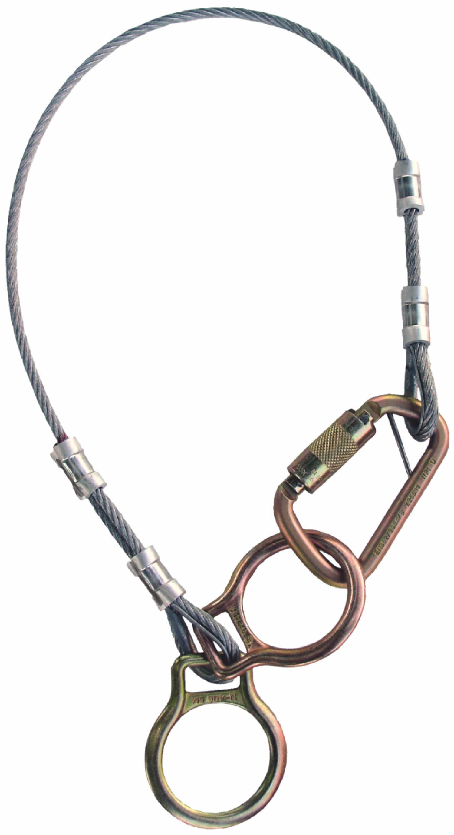 3M Protecta Dual-Ring Cable Tie-Off Adapter Anchor, Galvanized Steel, 6 ft