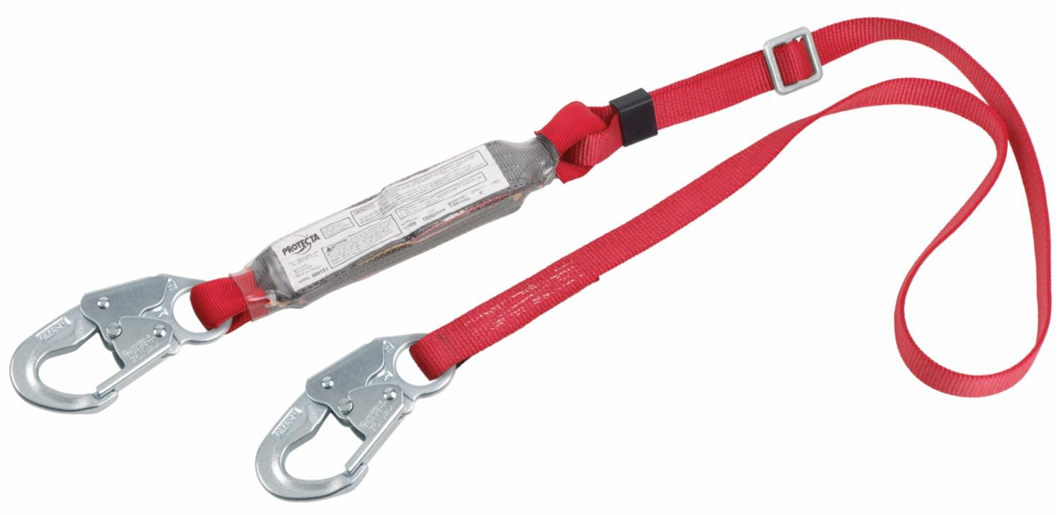 3M Protecta Adjustable Web Shock-Absorbing Lanyard, 6 ft