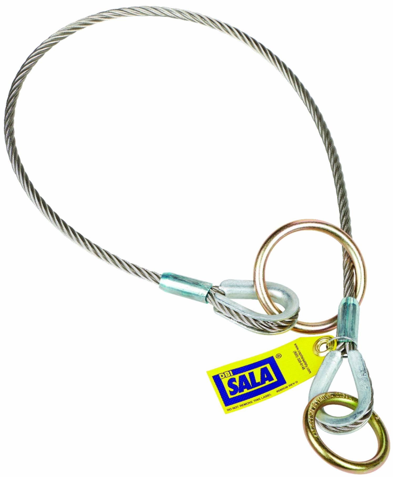 3M DBI-SALA Pass-Thru Cable Tie-Off Adapter Anchor, Stainless Steel, 10 ft