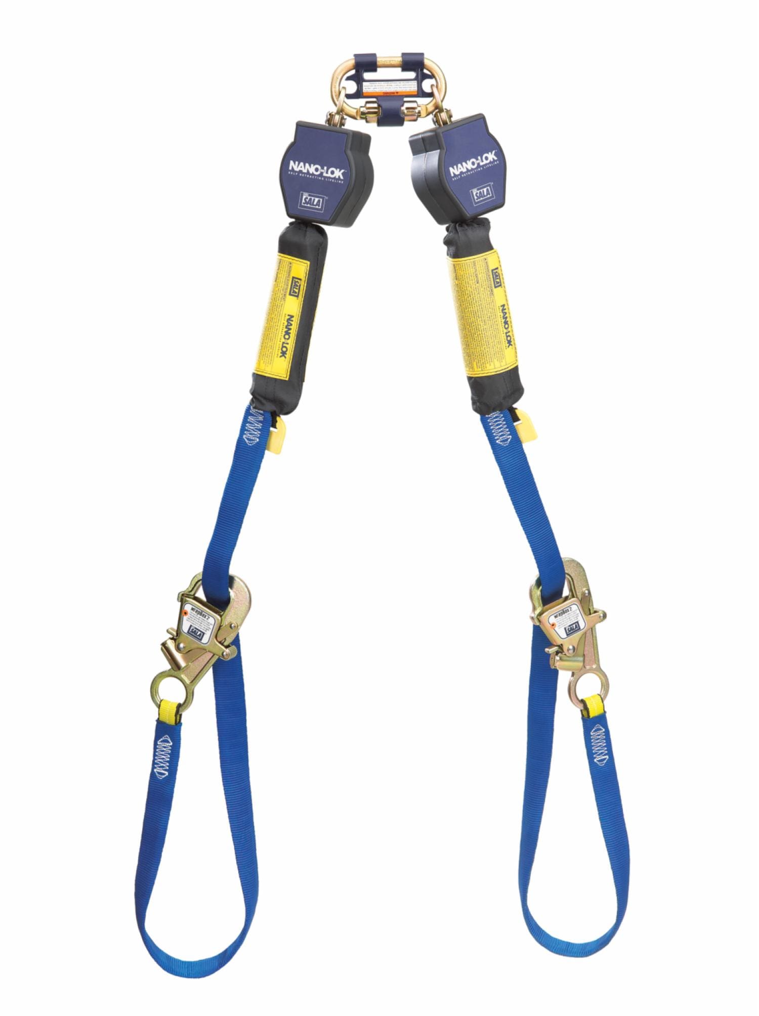 3M DBI-SALA Nano-Lok Tie-Back Twin-Leg Personal Self-Retracting Lifeline, Web, 9 ft