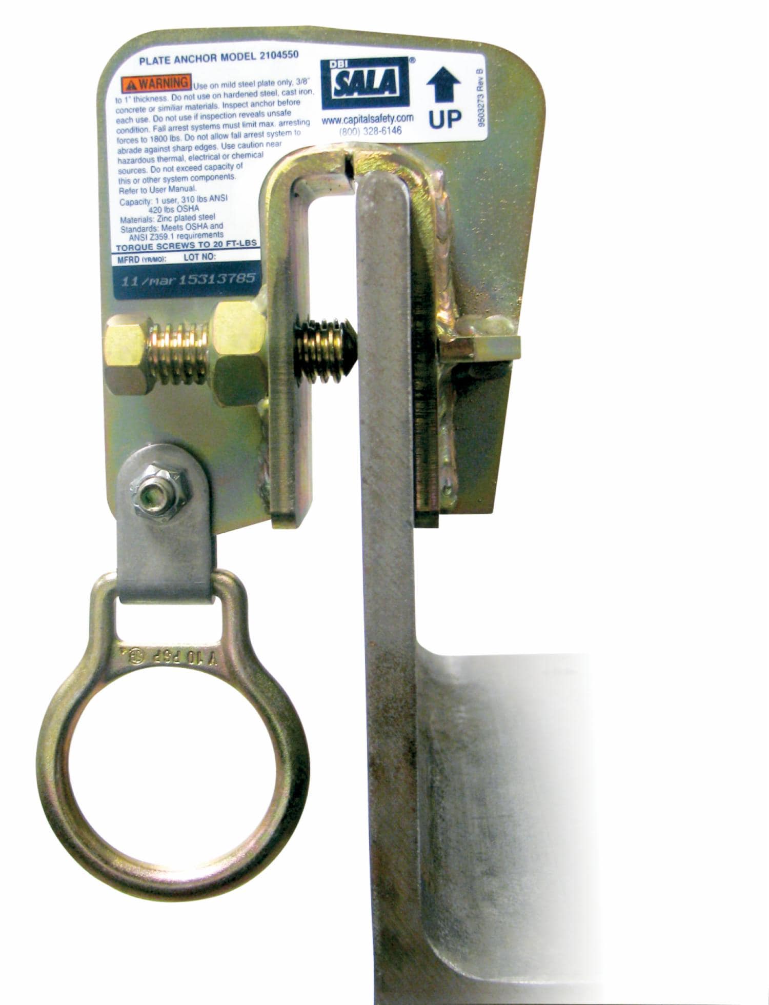 3M DBI-SALA Steel Plate Anchor, 1 EA