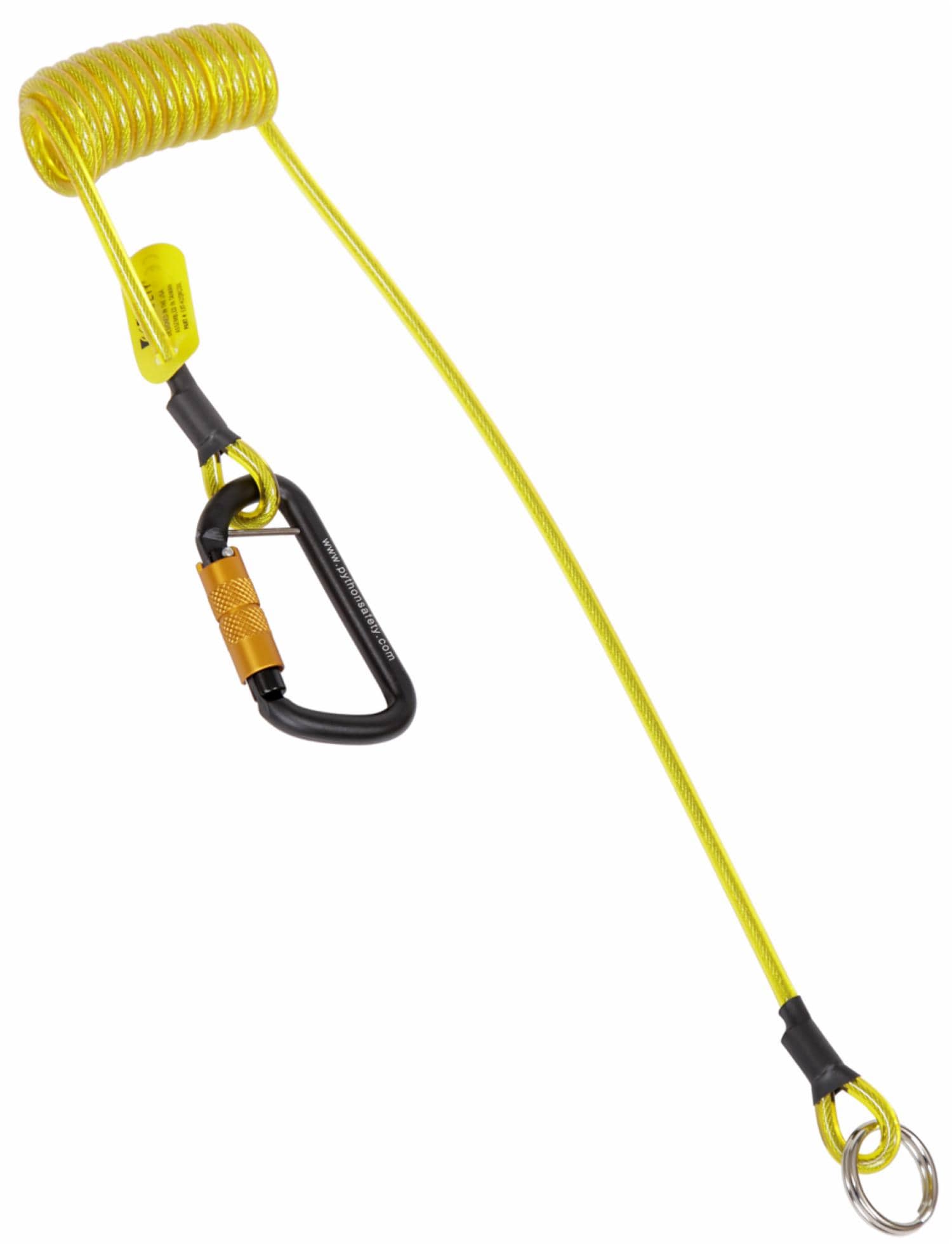 3M Hook2Quick-Ring Coil Tool Tether with Tail, 2 lb Capacity, 3 - 62 in