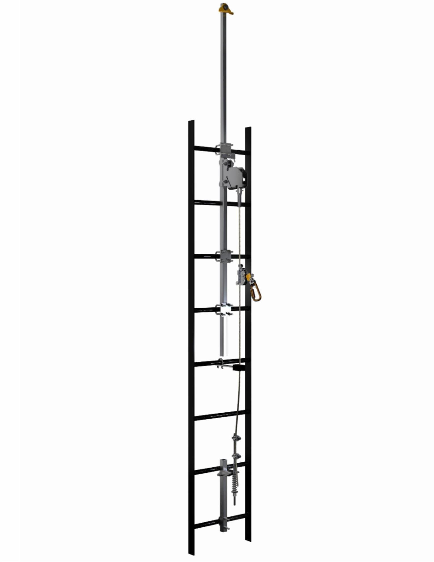 3M DBI-SALA Lad-Saf Cable Vertical Safety System Bracket, 4 User, Galvanized Steel