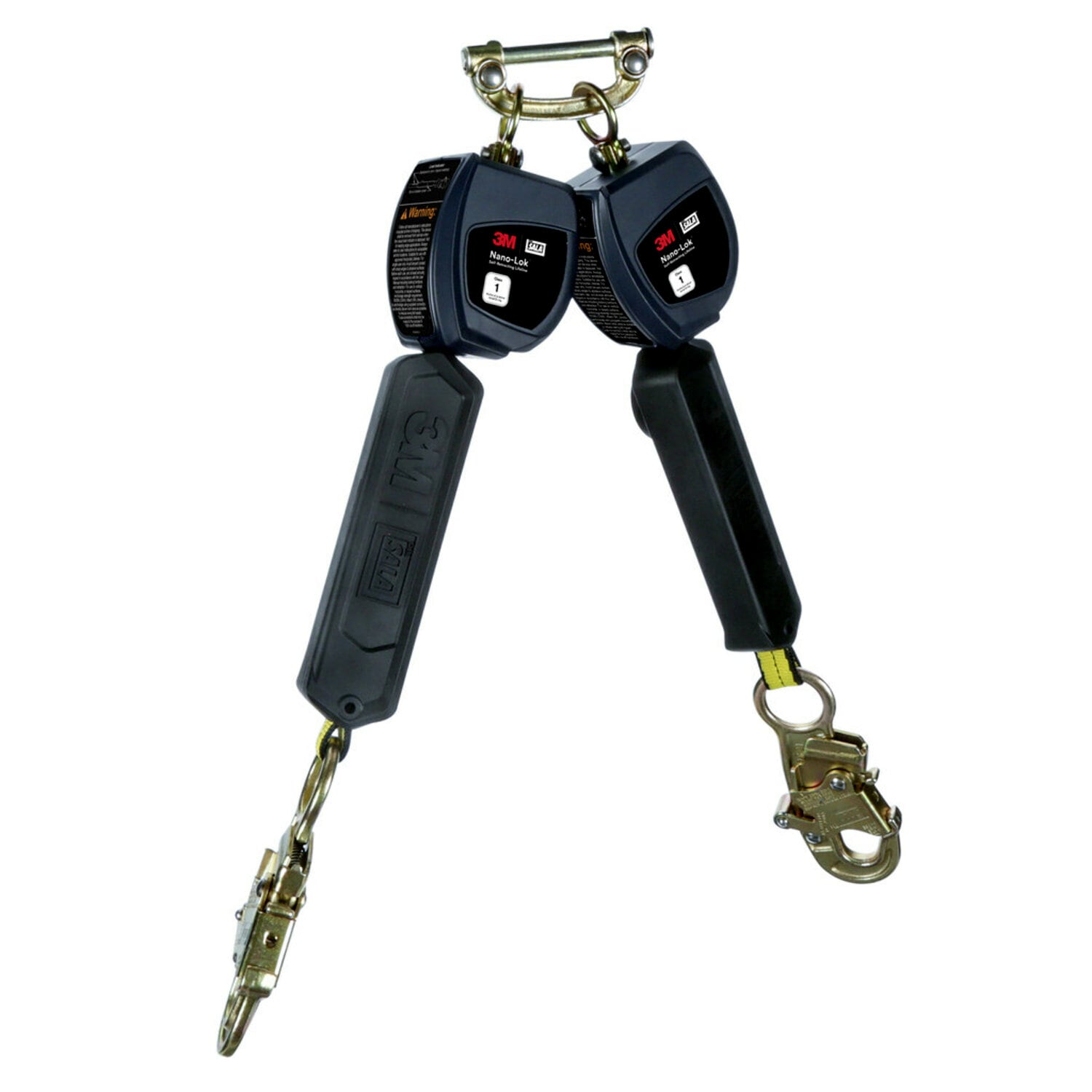 3M DBI-SALA Nano-Lok Twin-Leg Self-Retracting Lifeline, 6 ft., Web Steel Snap Hook