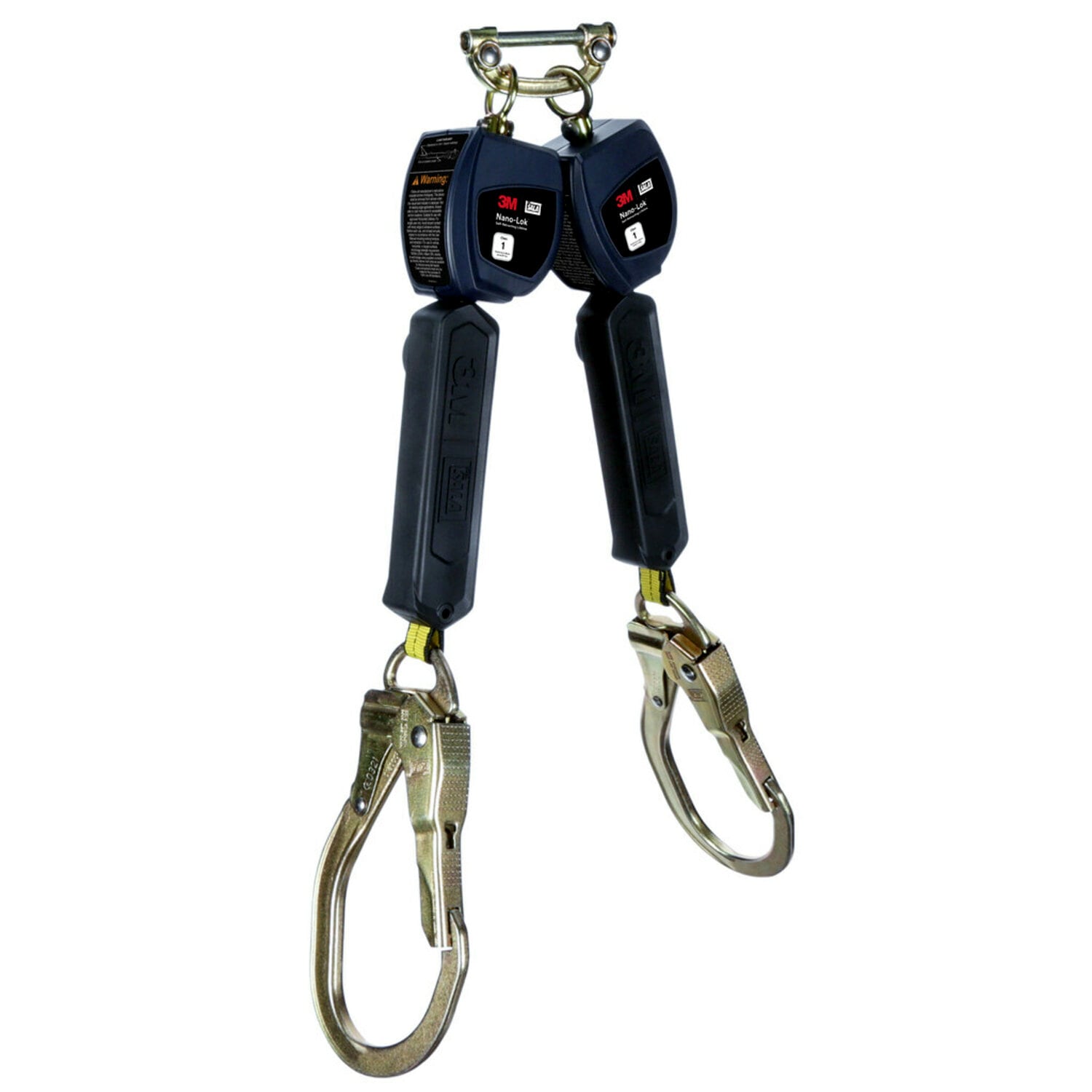 3M DBI-SALA Nano-Lok Twin-Leg Self-Retracting Lifeline, 6 ft., Web Swivel Snap Hook
