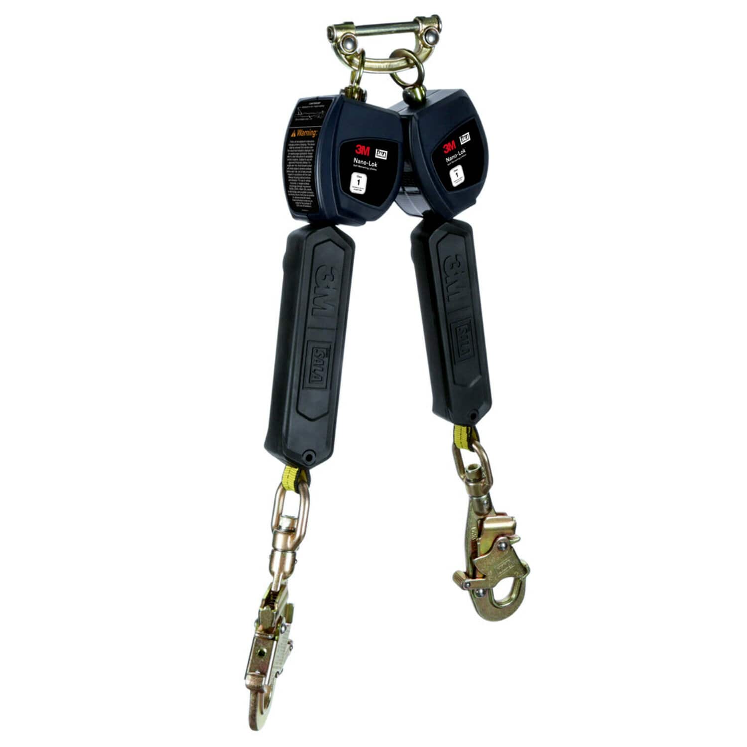 3M DBI-SALA Nano-Lok Twin-Leg Self-Retracting Lifeline, 6 ft., Web Swivel Snap Hook