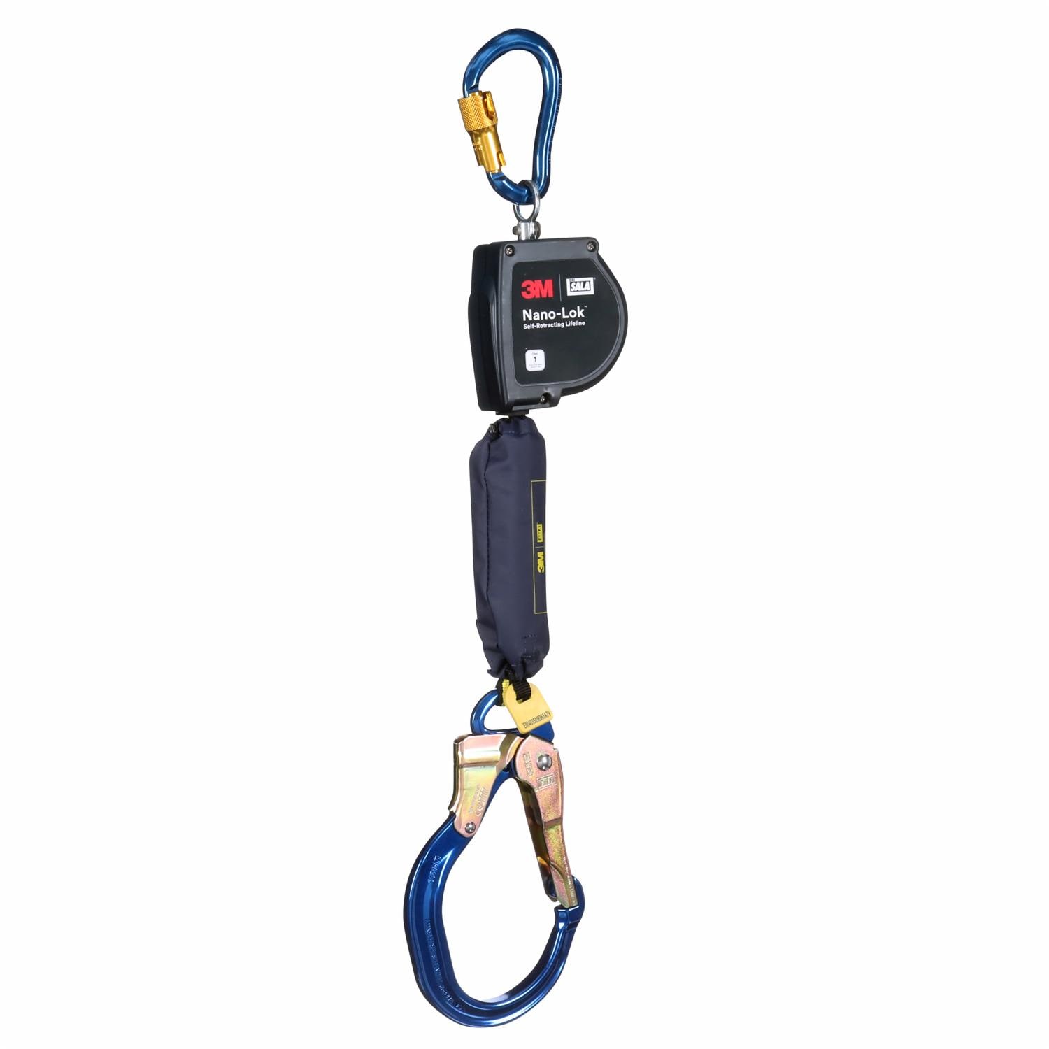 3M DBI-SALA Nano-Lok Extended Length Self-Retracting Lifeline with Anchor Hook, Web, 9 ft