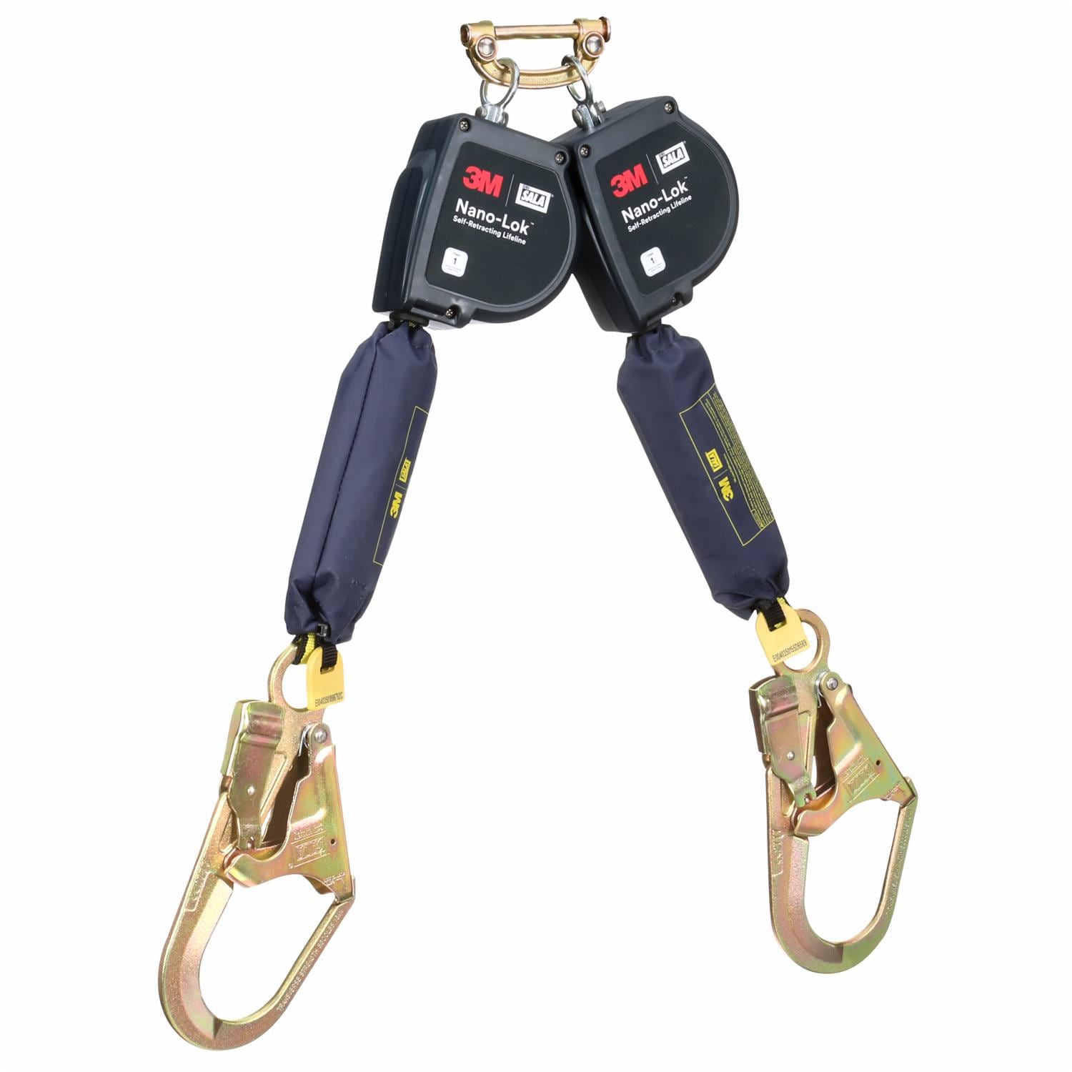3M DBI-SALA Nano-Lok Extended Length Twin-Leg Personal Self-Retracting Lifeline, Web, 9 ft
