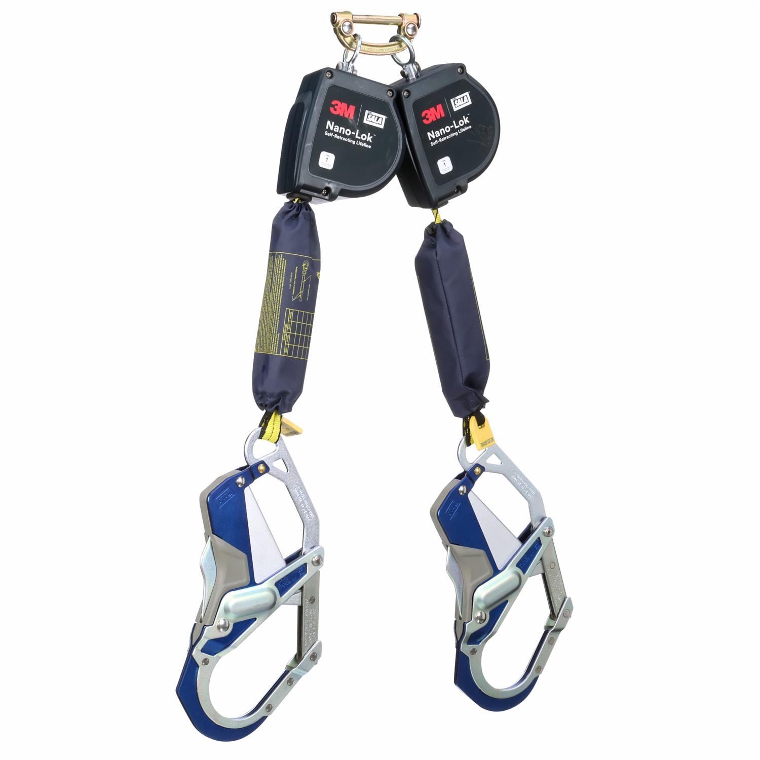 3M DBI-SALA Nano-Lok Extended Length Twin-Leg Personal Self-Retracting Lifeline, Web, 9 ft