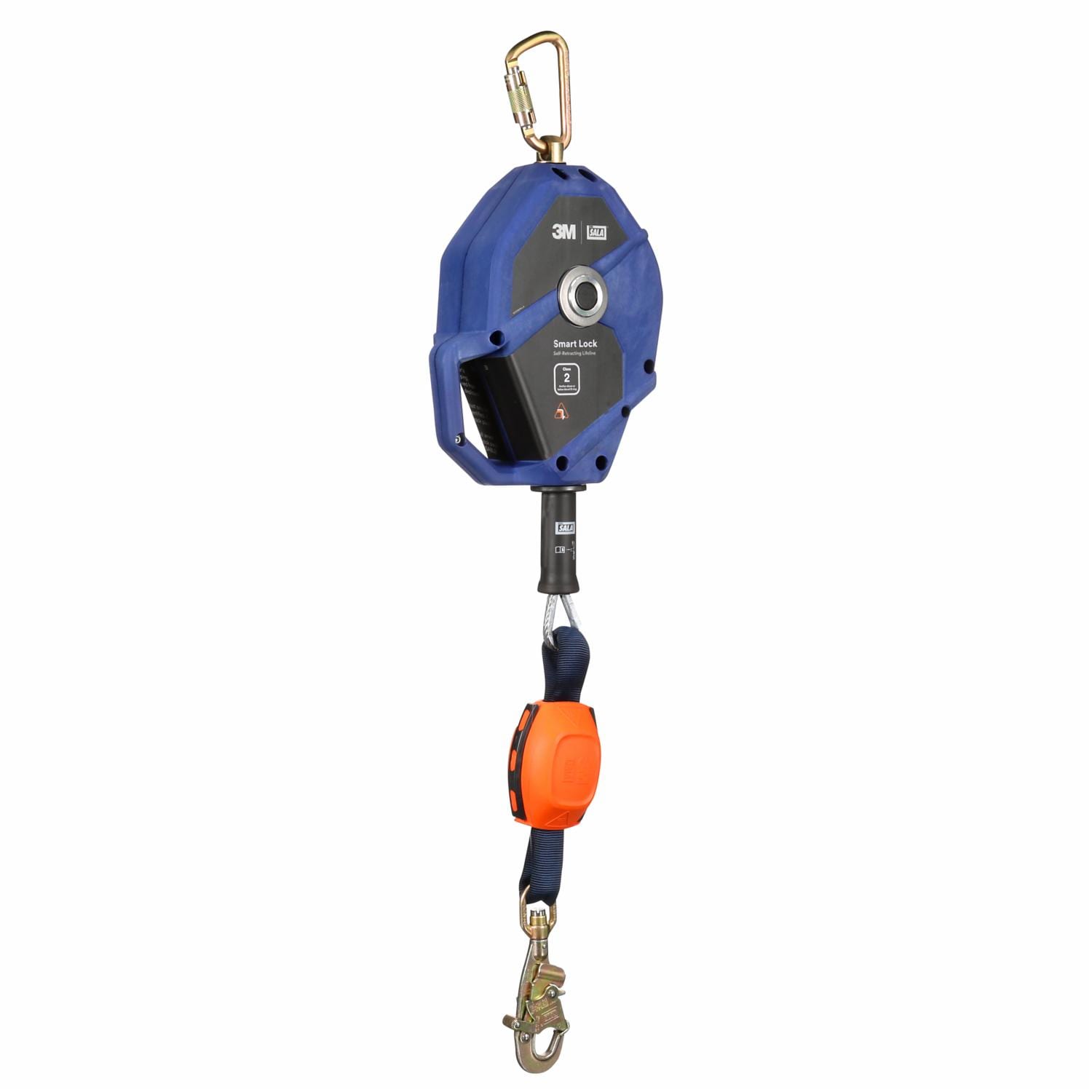 3M DBI-SALA Smart Lock Edge Self-Retracting Lifeline, 30 ft, Galvanized Cable, Steel Hook