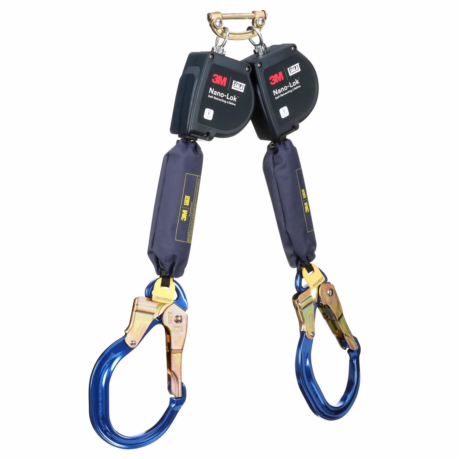 3M DBI-SALA Nano-Lok Extended Length Twin-Leg Personal Self-Retracting Lifeline, Web, 9 ft