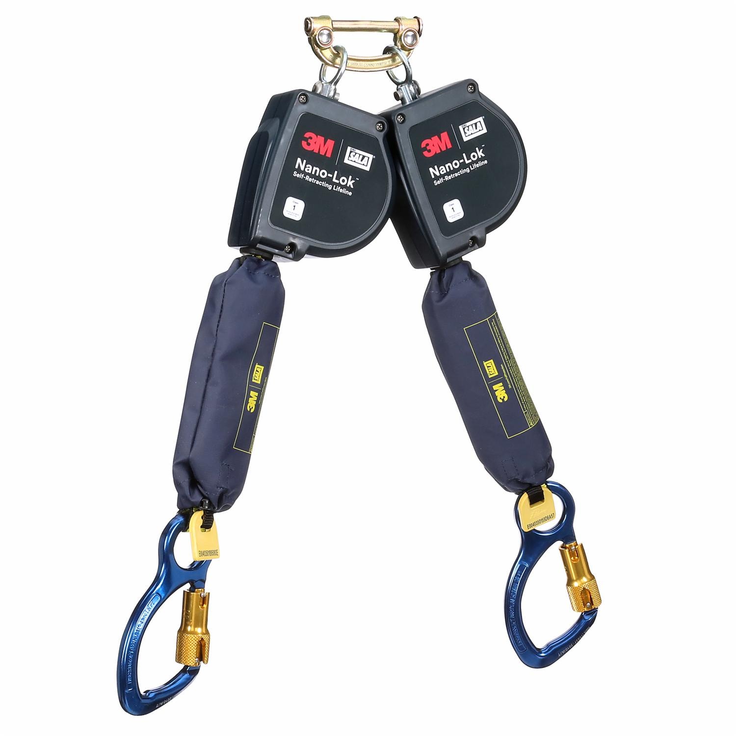 3M DBI-SALA Nano-Lok Extended Length Twin-Leg Personal Self-Retracting Lifeline, Web, 11 ft