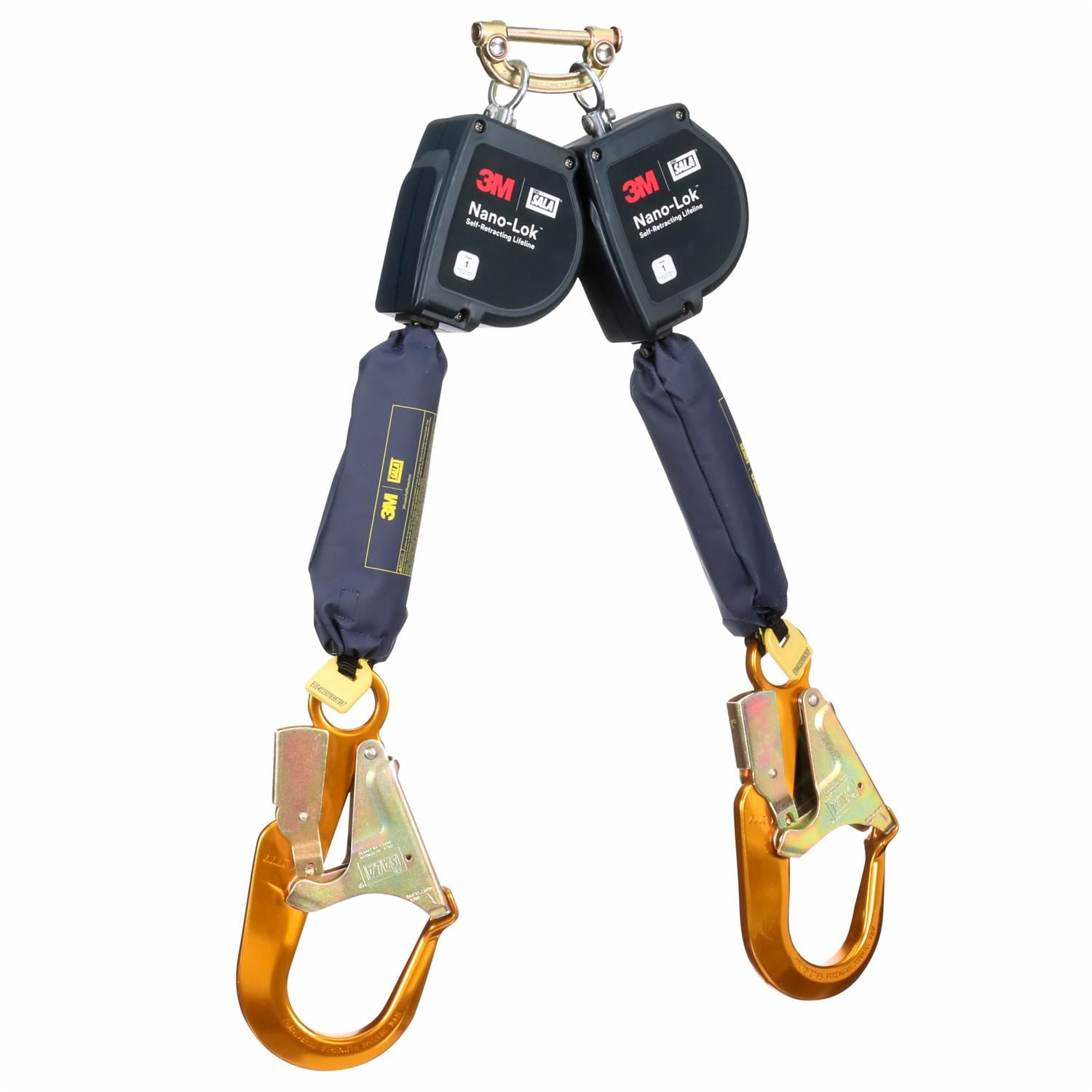 3M DBI-SALA Nano-Lok Extended Length Twin-Leg Personal Self-Retracting Lifeline, Web, 9 ft