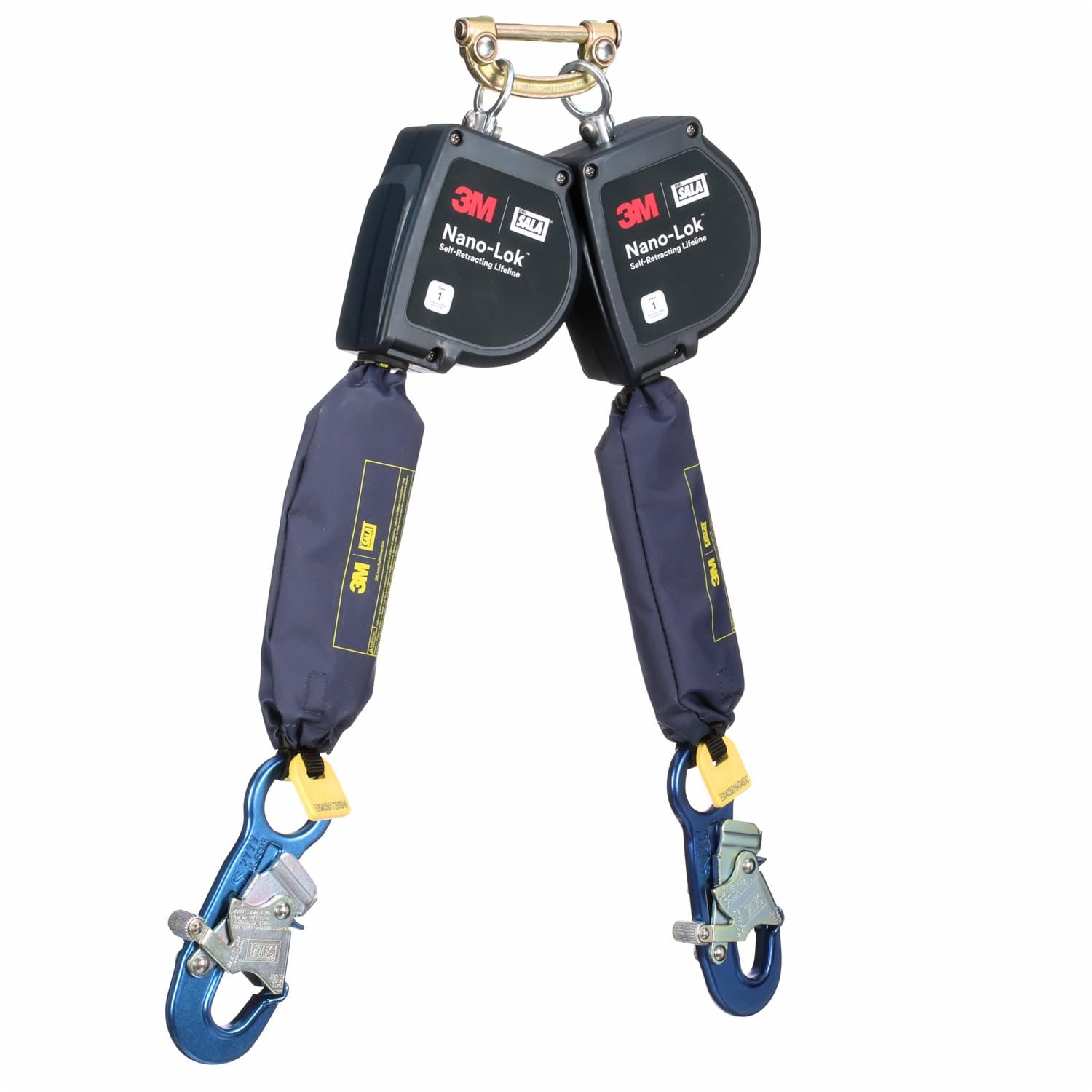 3M DBI-SALA Nano-Lok Extended Length Twin-Leg Personal Self-Retracting Lifeline, Web, 11 ft
