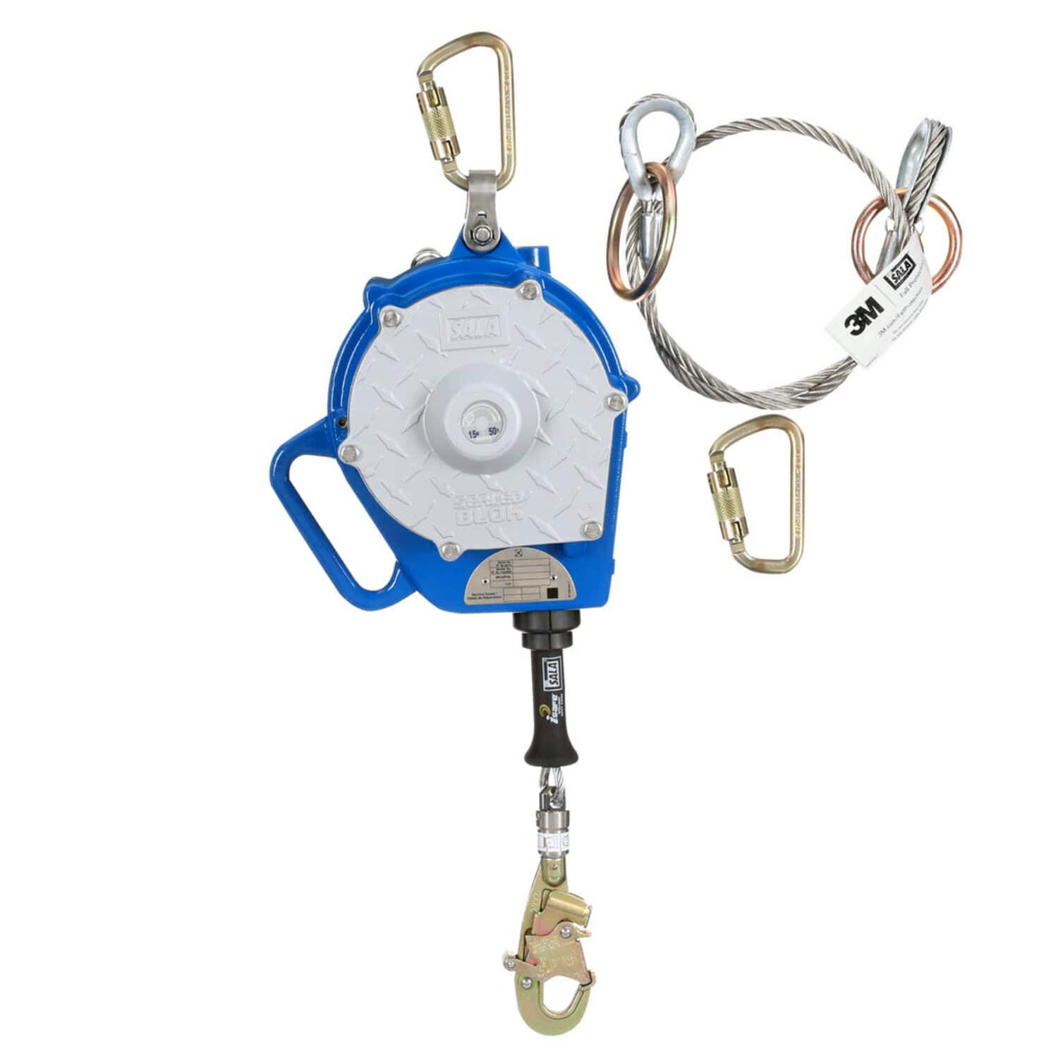 3M DBI-SALA Sealed-Blok 3-Way Self-Retracting Lifeline, 50 ft, Stainless Steel Cable