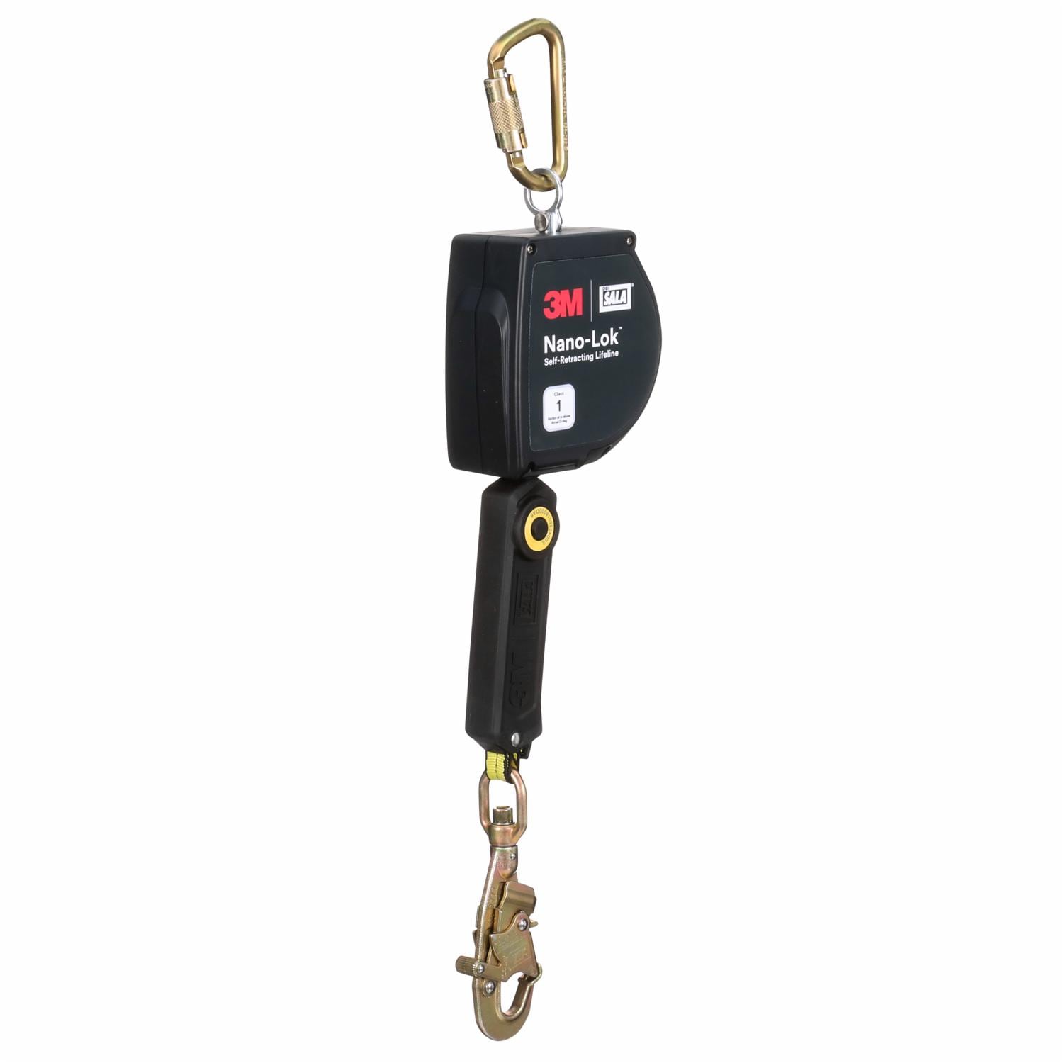 3M DBI-SALA Nano-Lok XL Self-Retracting Lifeline, Web, Locking Snap Hook, 20 ft., Class 1