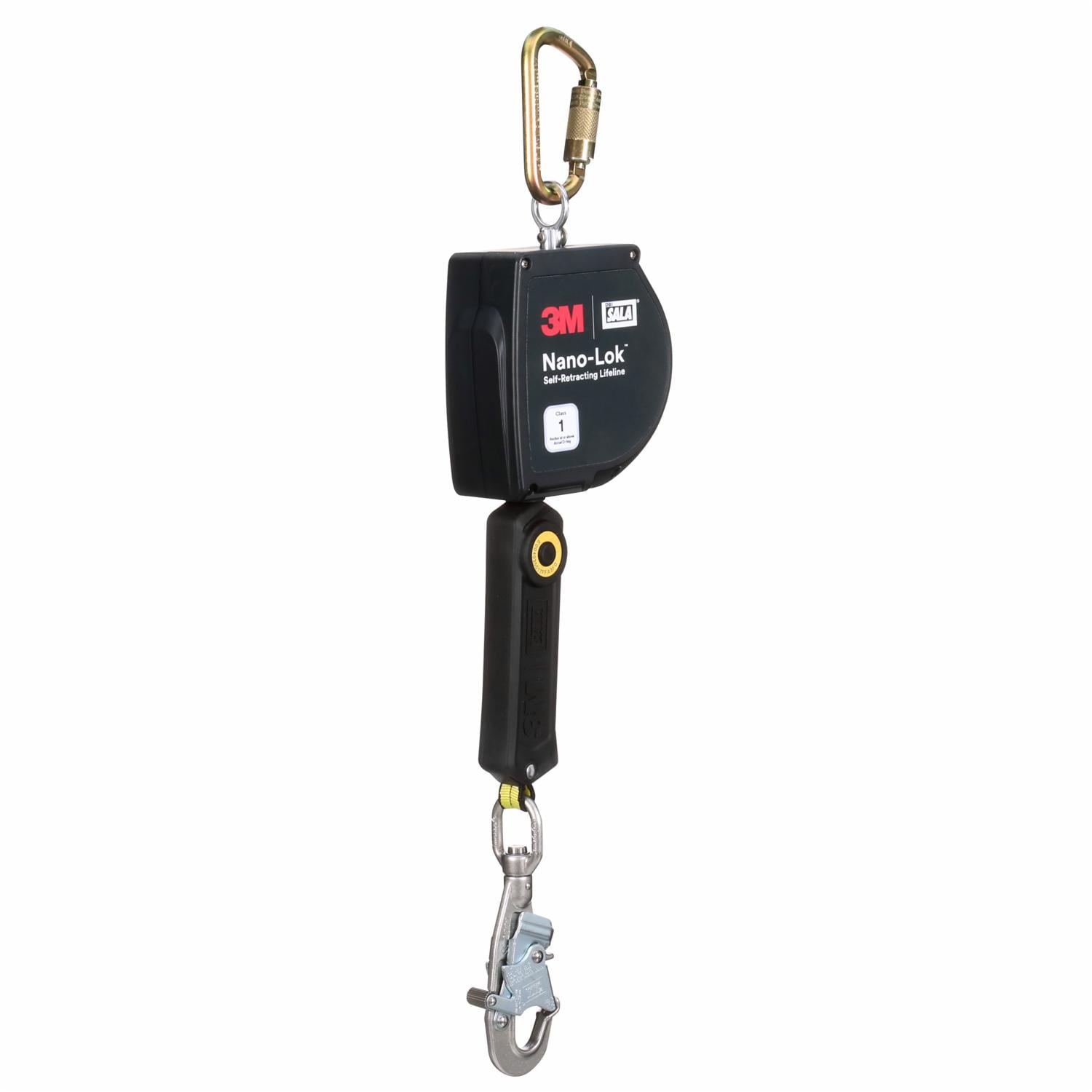 3M DBI-SALA Nano-Lok XL Self-Retracting Lifeline, Web, Swivel Snap Hook, 20 ft., Class 1