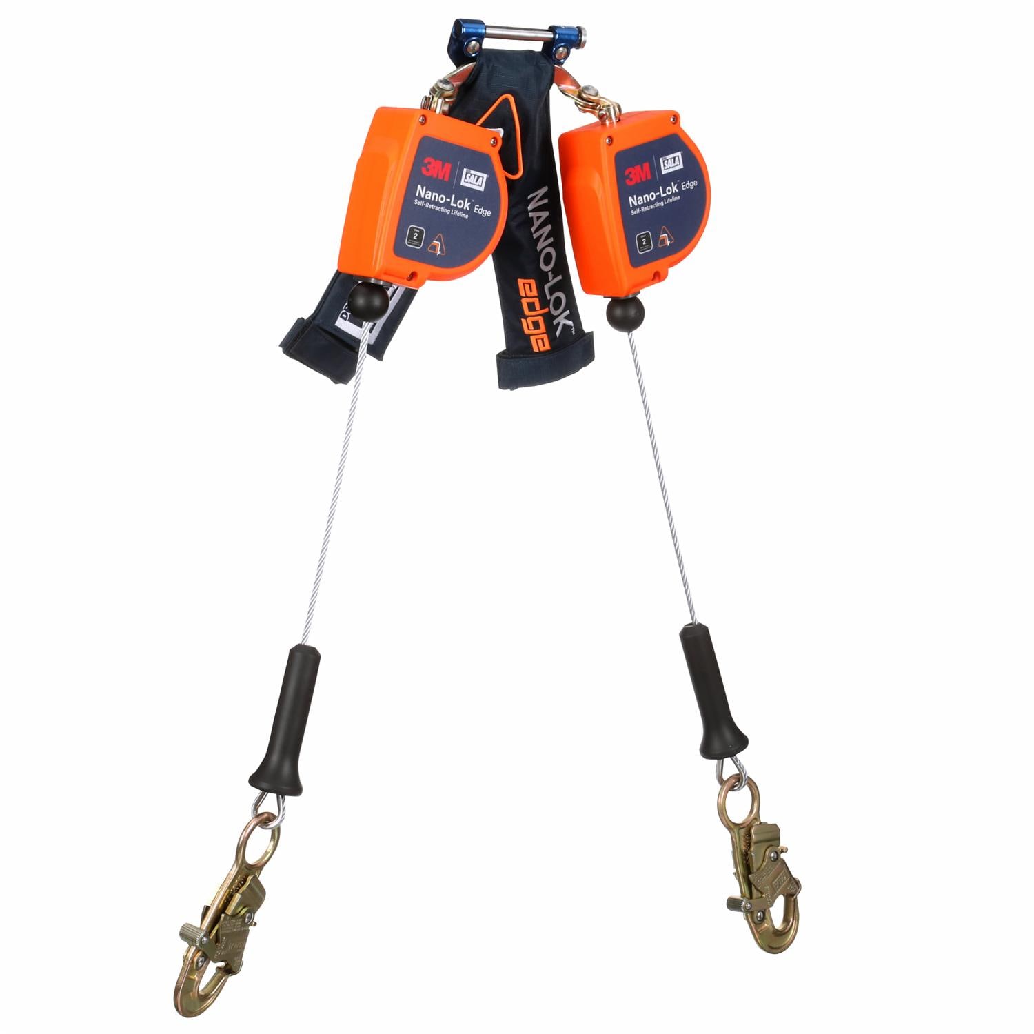 3M DBI-SALA Nano-Lok Edge Twin-Leg Self-Retracting Lifeline, 8 ft., Steel Snap Hook