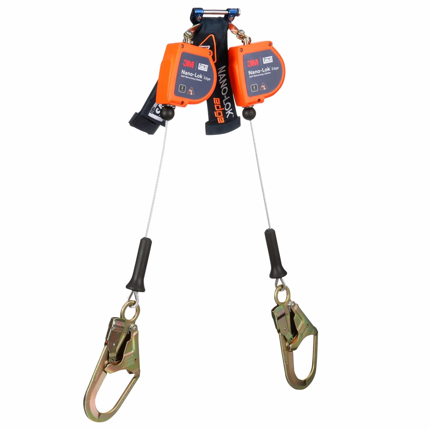 3M DBI-SALA Nano-Lok Edge Twin-Leg Self-Retracting Lifeline, 7.3 ft., Steel Hook