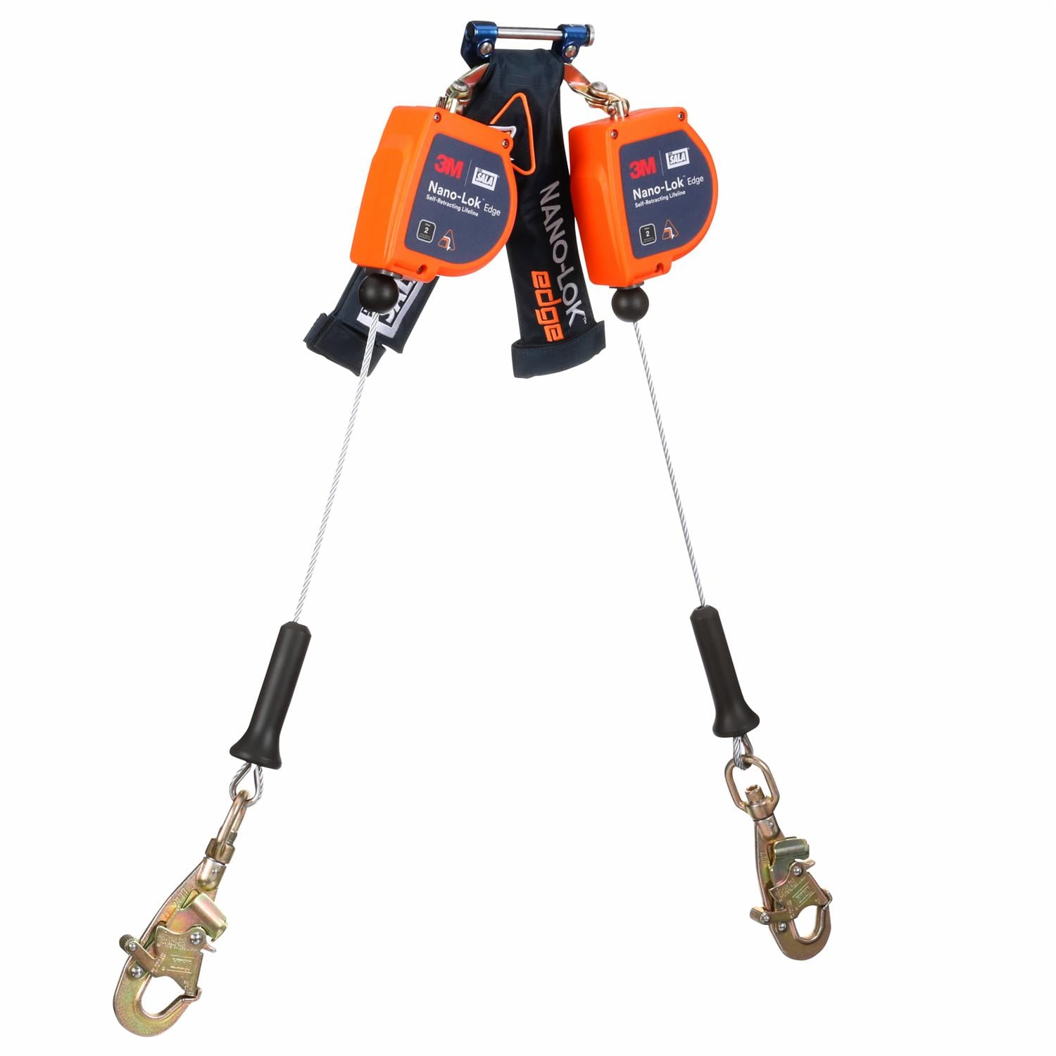 3M DBI-SALA Nano-Lok Edge Twin-Leg Self-Retracting Lifeline, 8 ft, Steel Snap Hook