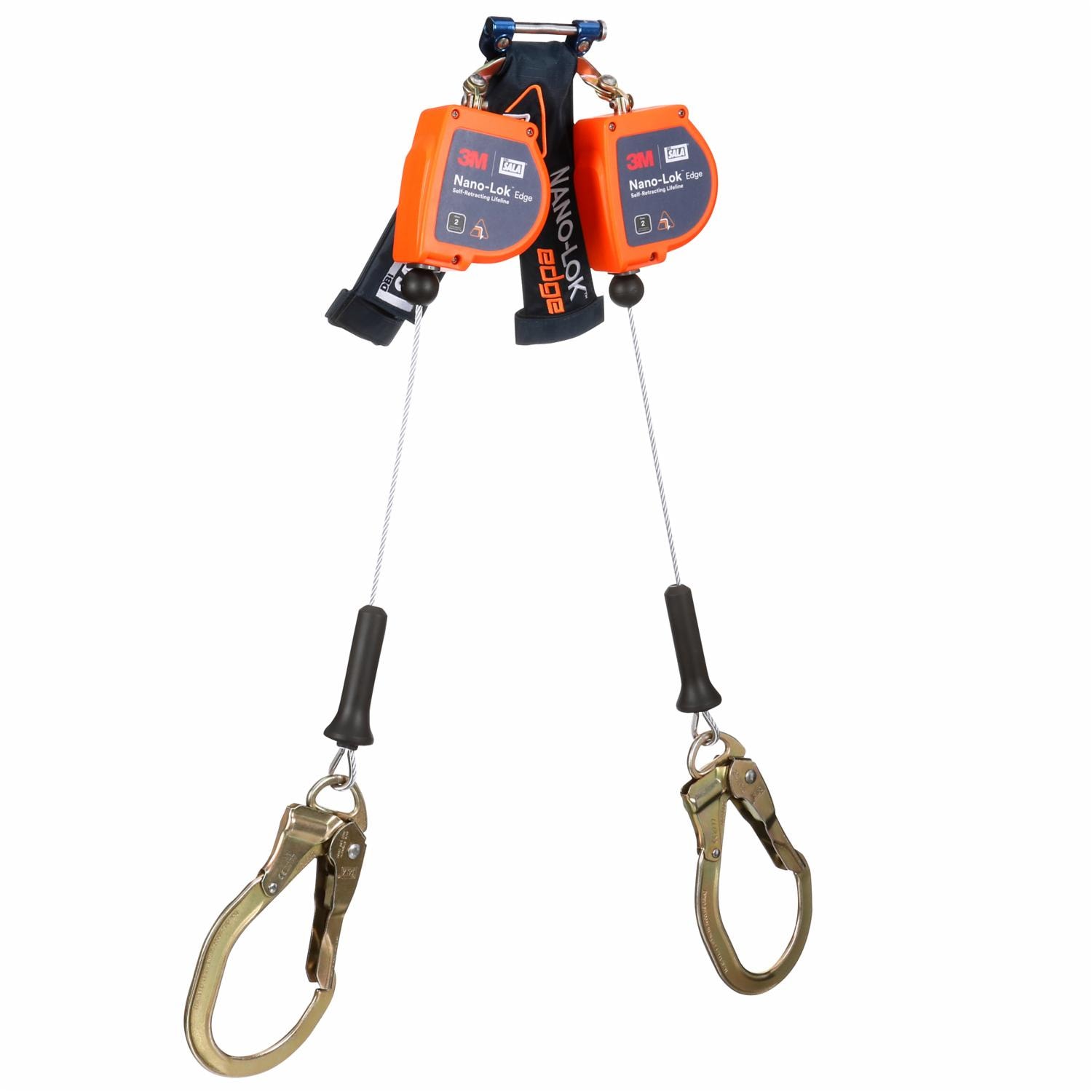 3M DBI-SALA Nano-Lok edge Twin-Leg Personal Self-Retracting Lifeline, Galvanized Cable, 8 ft