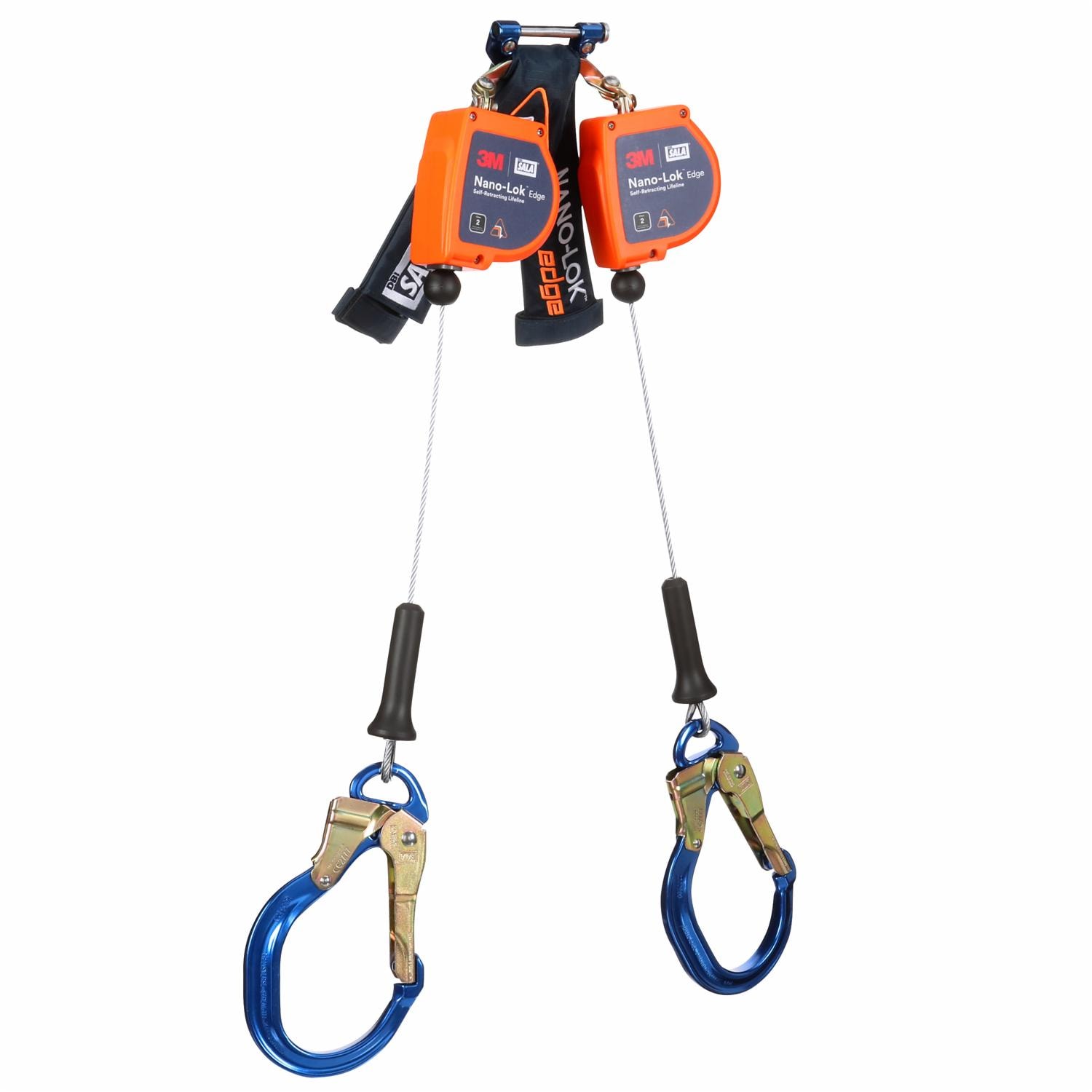 3M DBI-SALA Nano-Lok Edge Twin-Leg Self-Retracting Lifeline, 8 ft, Aluminum Hook