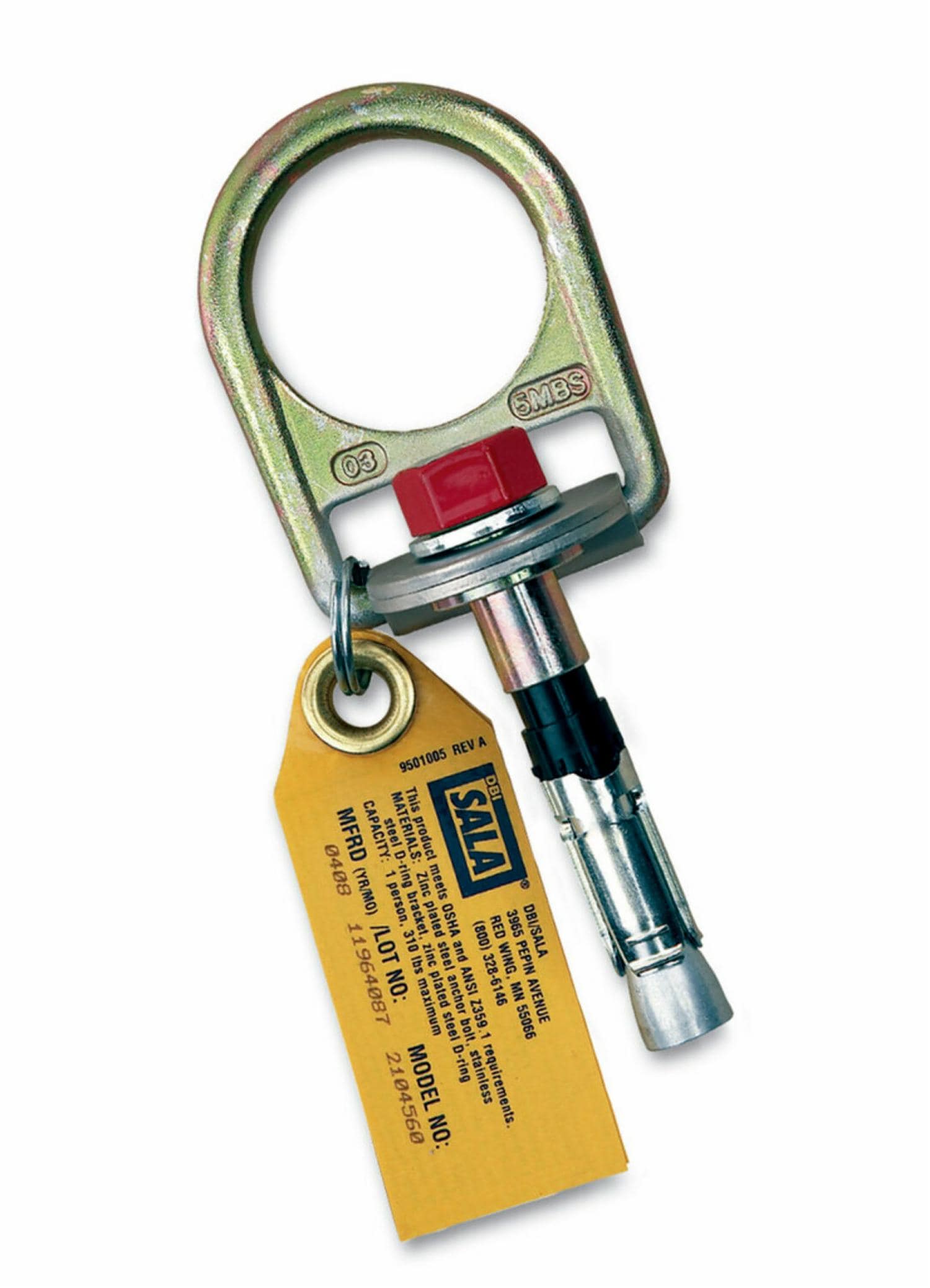 3M DBI-SALA D-ring Bolt Anchor For Concrete, Fits 11/16 in, 18 mm or 3/4 in Hole