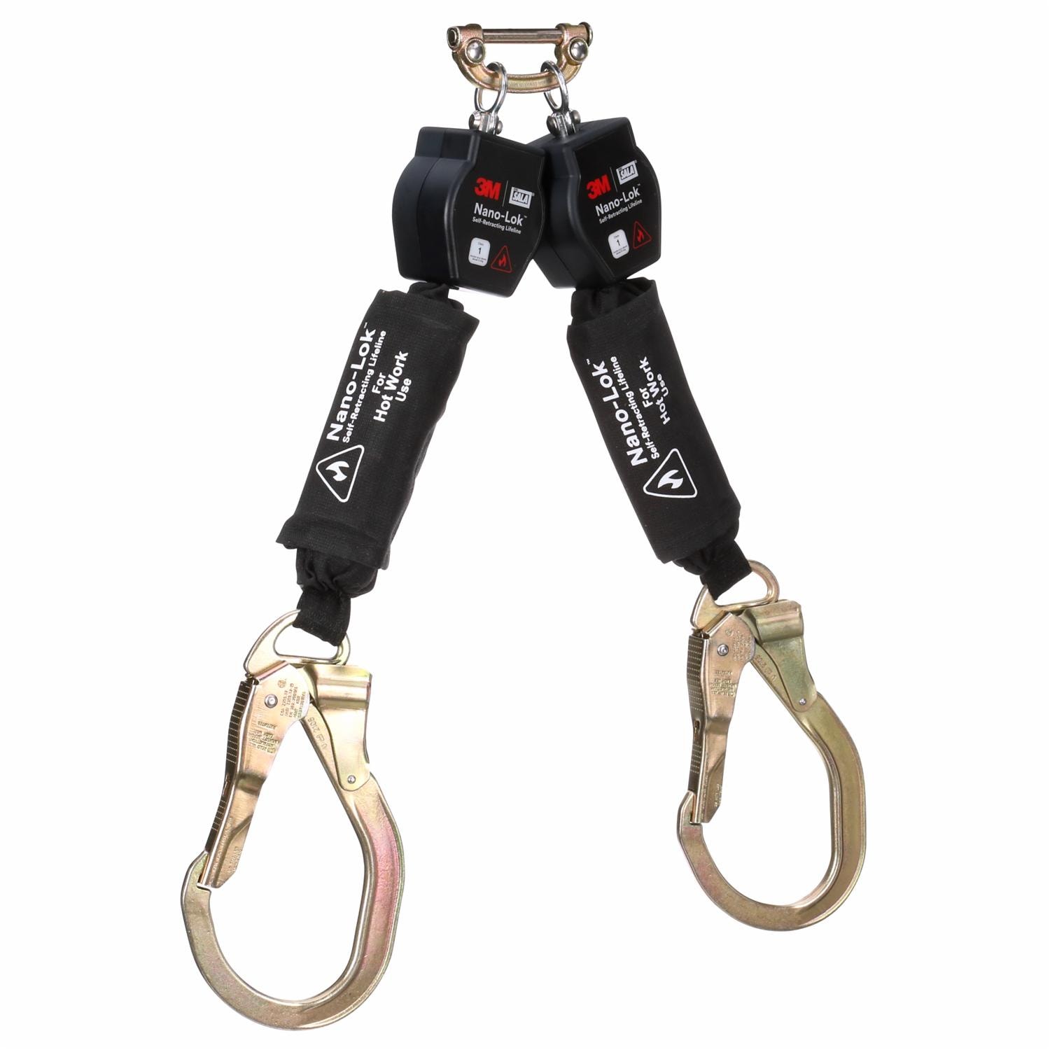 3M DBI-SALA Nano-Lok Hot Work Twin-Leg Personal Self-Retracting Lifeline, Kevlar Fiber Web, 6 ft