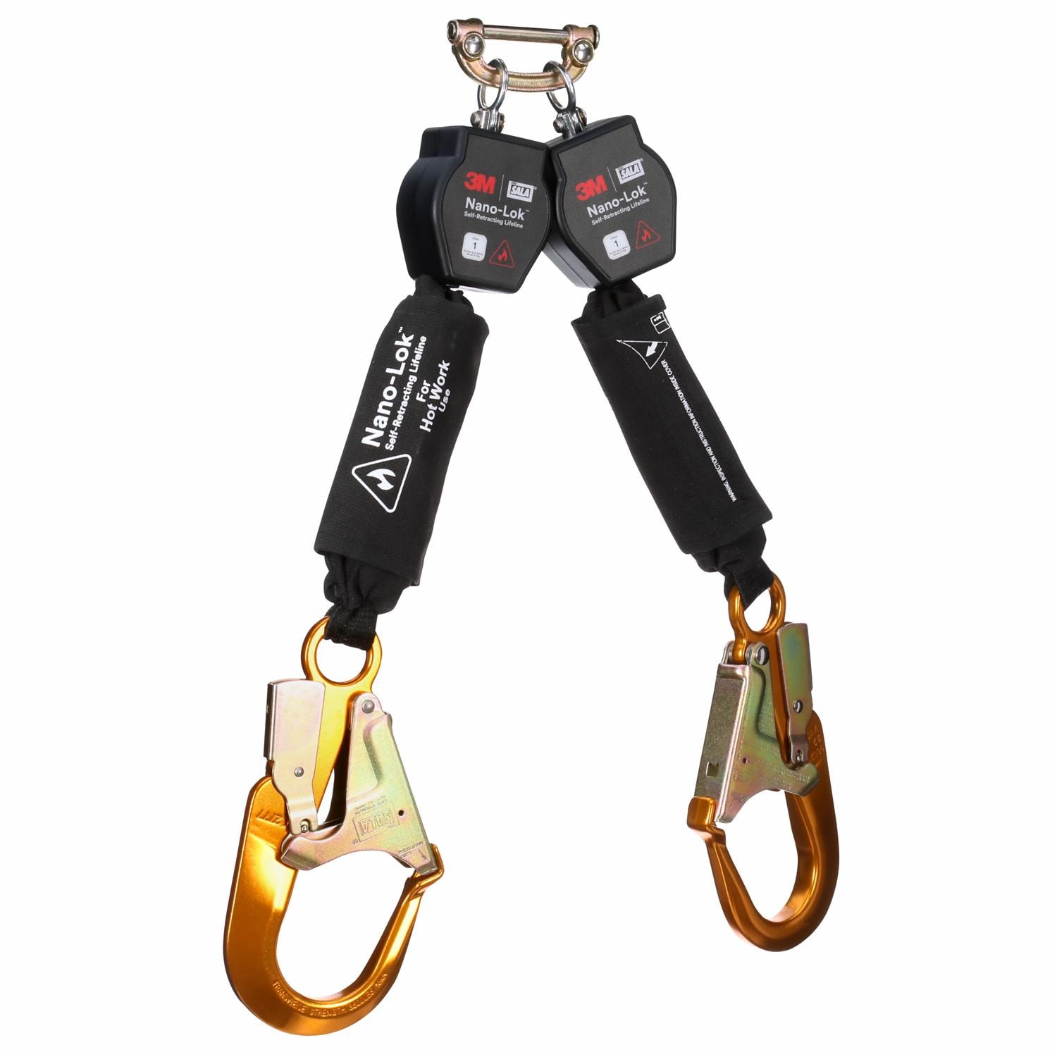 3M DBI-SALA Nano-Lok Hot Work Twin-Leg Personal Self-Retracting Lifeline, Kevlar Fiber Web, 6 ft